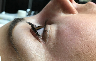 YUMI Lash lift. View from the side.